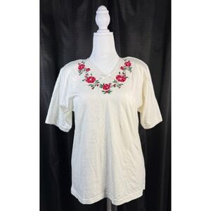 Victoria Jones Floral Roses Embroidered w/Pearls & Shoulder Pads, Women's PS